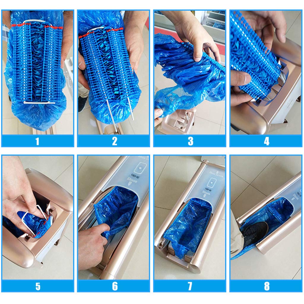 Copriscarpe a forma di trascinamento automatico, in ABS, perfetto per uso medico, casa, negozio e ufficio, protegge il pavimento della casa dalla polvere (argento)
