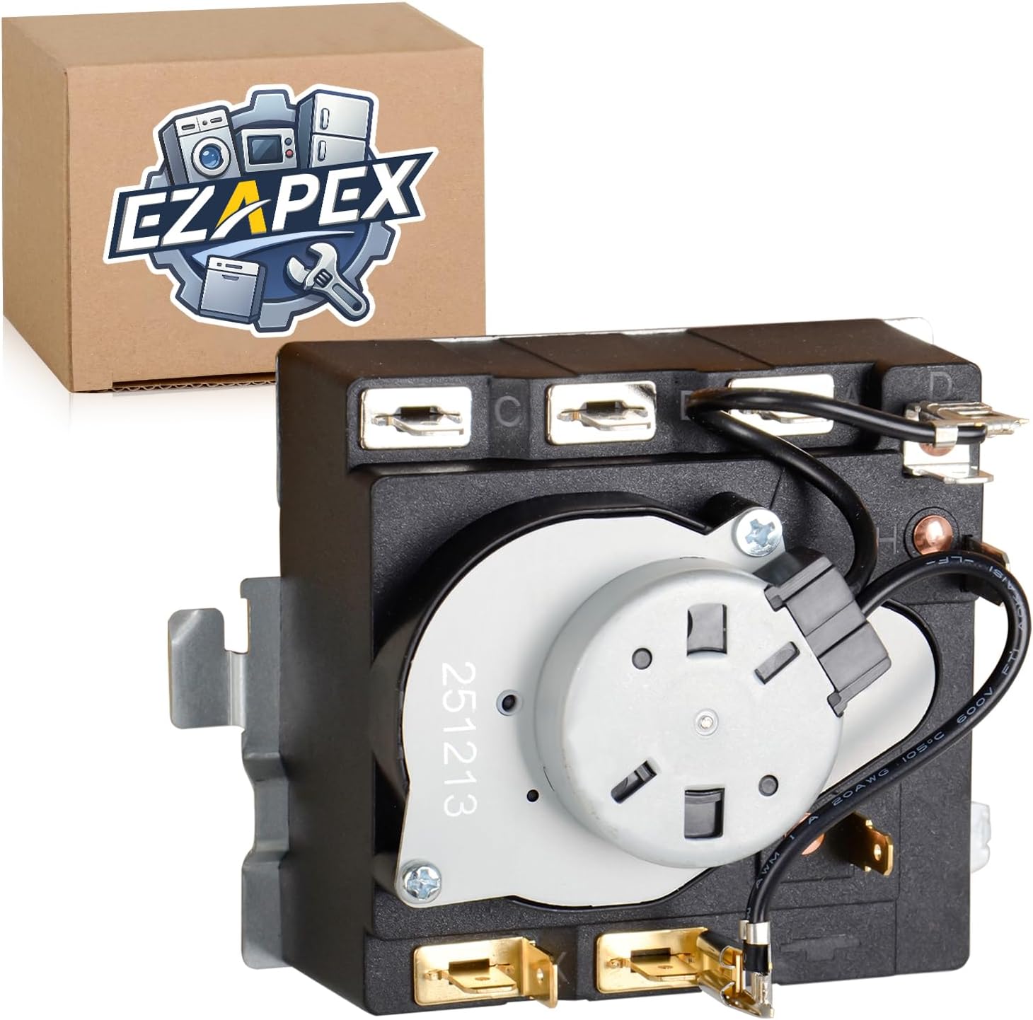 WE4M527 Dryer Timer Compatible With GE Hotpoint Replace 234D1296P001 TMD16M10 WE04M0527 WE4M365 WE4M527-36PK 2754526 AP5632405 EAP3654187 PS3654187