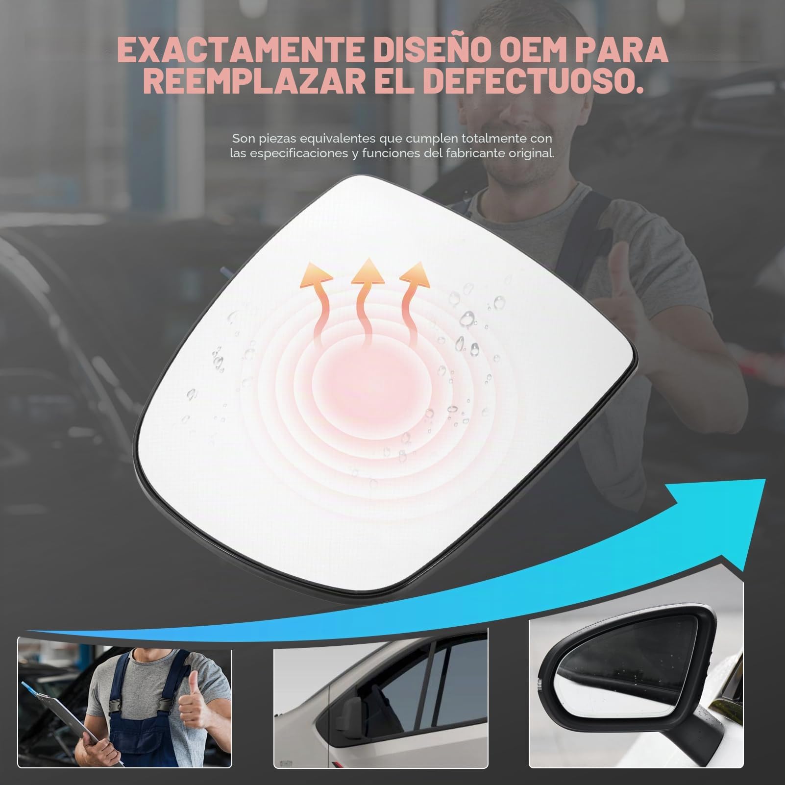 Cristal Retrovisor Calefactable Derecho Compatible Con Renault Trafic Mk2 O.pel Vivaro A Nissan Primastar 2001-2014 Espejo Retrovisor Calefacción 9636500QAK 9636600QAH 7701050267 4408323 44010618