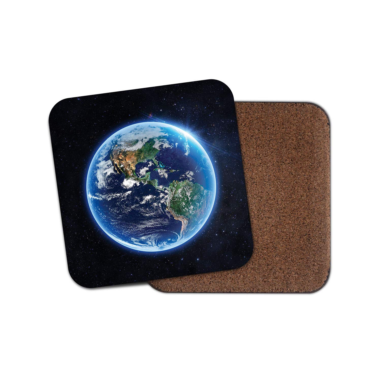 1 x Blue Planet Coaster - Space Earth Stars Night Sky Fun #14522