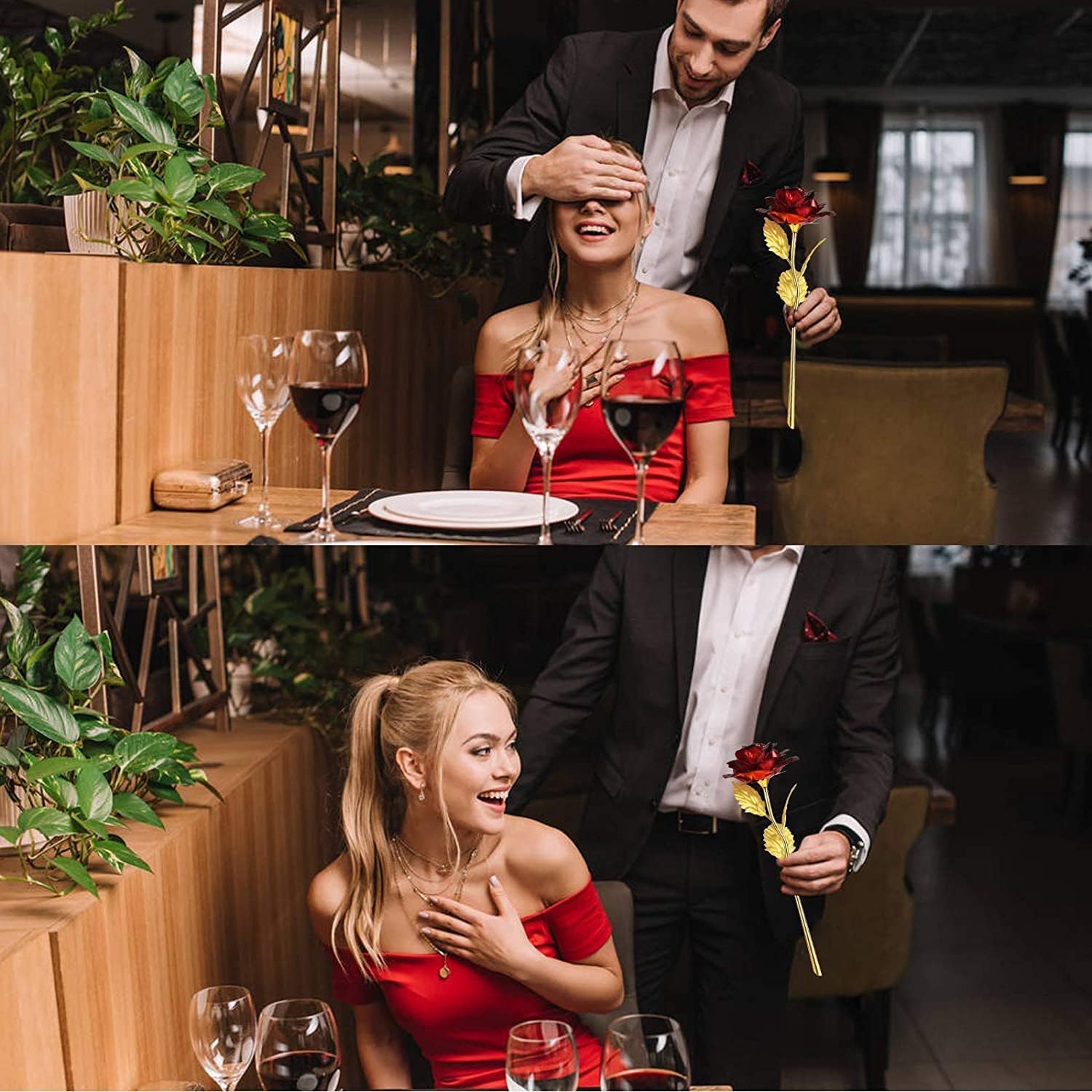 Rosa Eterna Regalo San Valentino per lei, 24K Rose Placcato Oro, Rosa Fiore Idee Regalo Originali per Fidanzata, Rose Regali San Valentino, Festa della Mamma,Anniversario,Compleanno,Matrimonio