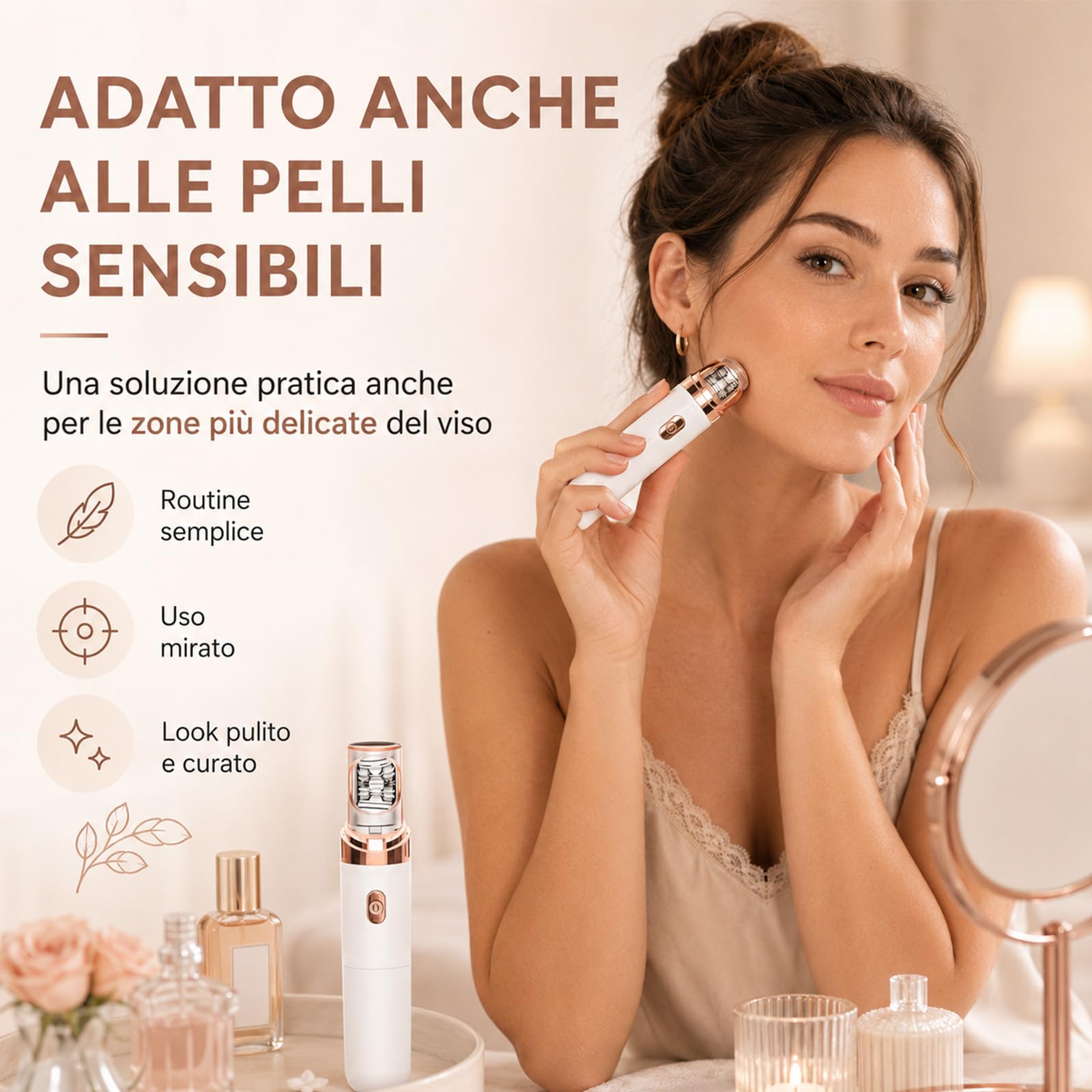 Prosilk 3.0 Epilatore Viso per Donna, Dispositivo per Rimuovere i Peli del Viso con Luce, 999900 Flash, 5 Livelli Regolabili, per Baffi, Mento e Guance – Uso Domestico (Bianco)