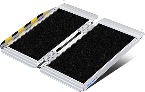 Ruedamann Rampa portátil para silla de ruedas de 2 pies, rampa plegable de aluminio antideslizante para puertas, rampa de umbral de silla de ruedas