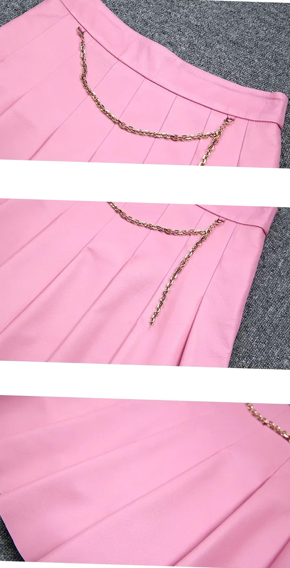 Damska mini plisowana skórzana spódnica z wysokim stanem w stylu preppy plisowana spódnica wąska spódniczka mini o linii A