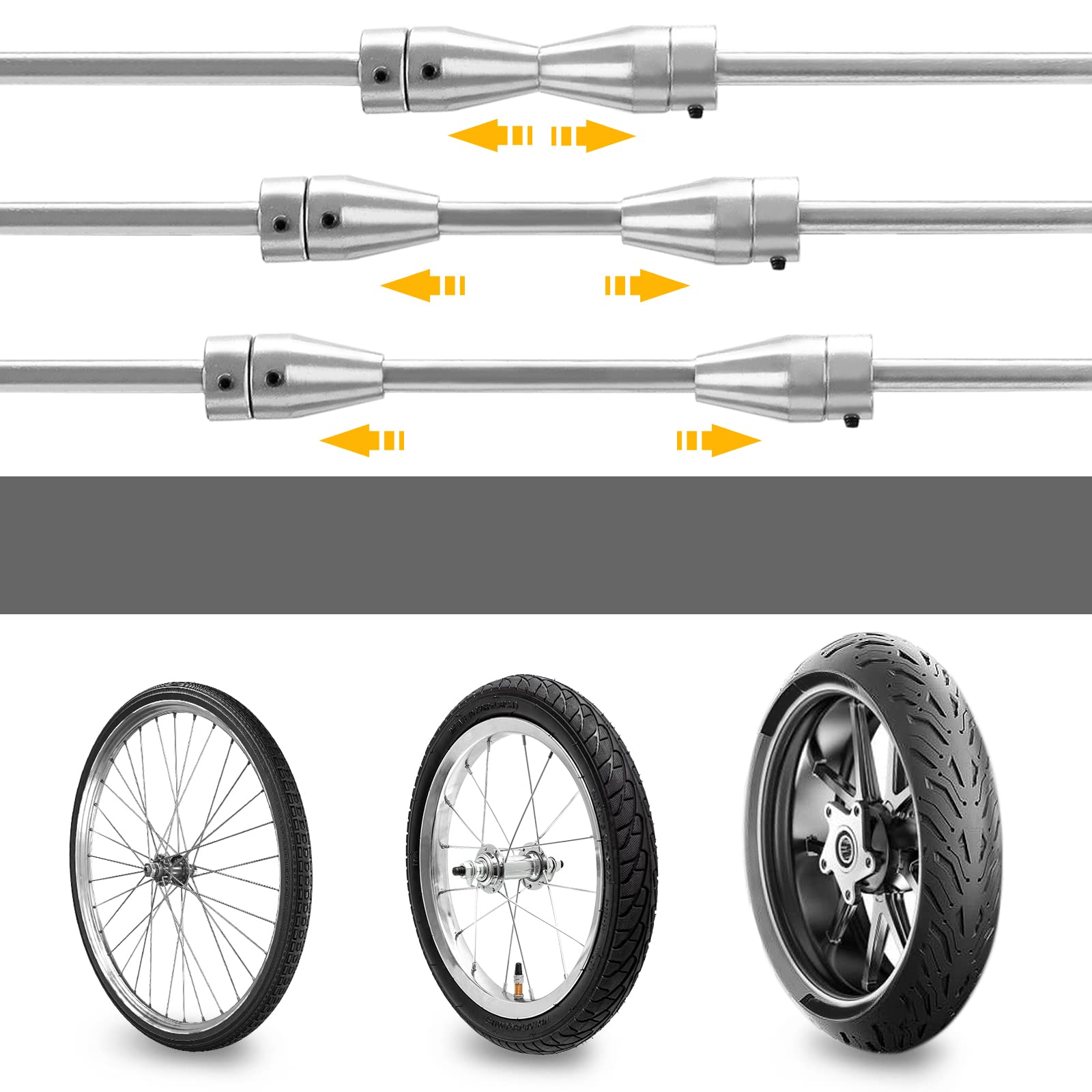 UISEBRT Equilibrio para ruedas de motocicleta, caballete de motocicleta, neumáticos de motocicleta, máquina de equilibrado de llantas, máquina equilibradora de ruedas con conos ajustables y nivel de