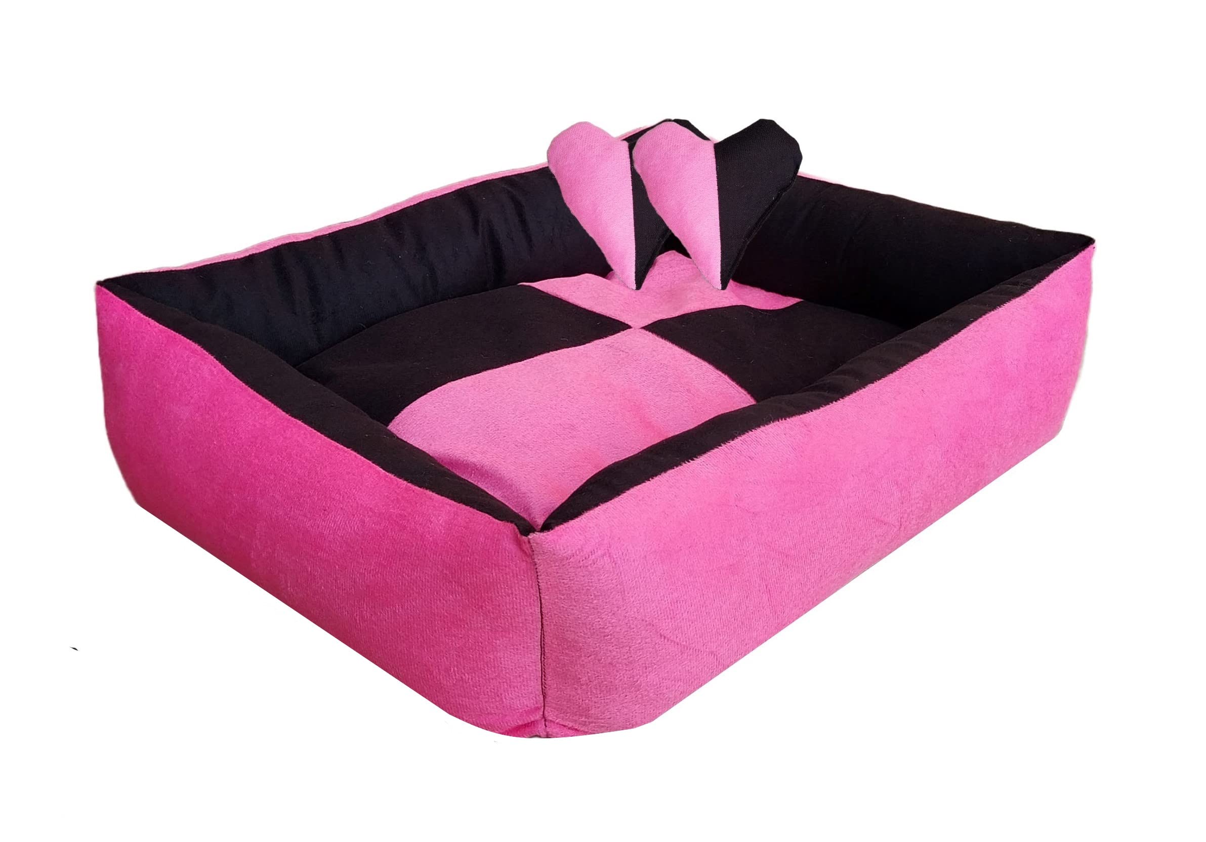 PetLux 2in1 Dog Bed, Large Dog Basket Made of Velvet, Washable Dog Bed with Edge, Dog Sofa for Indoors and Outdoors, Rock-Flow with 2 Pillow (3XL, Pink-Black) (B0C5JX4NDW) Amazon Price History, Amazon Price Tracker