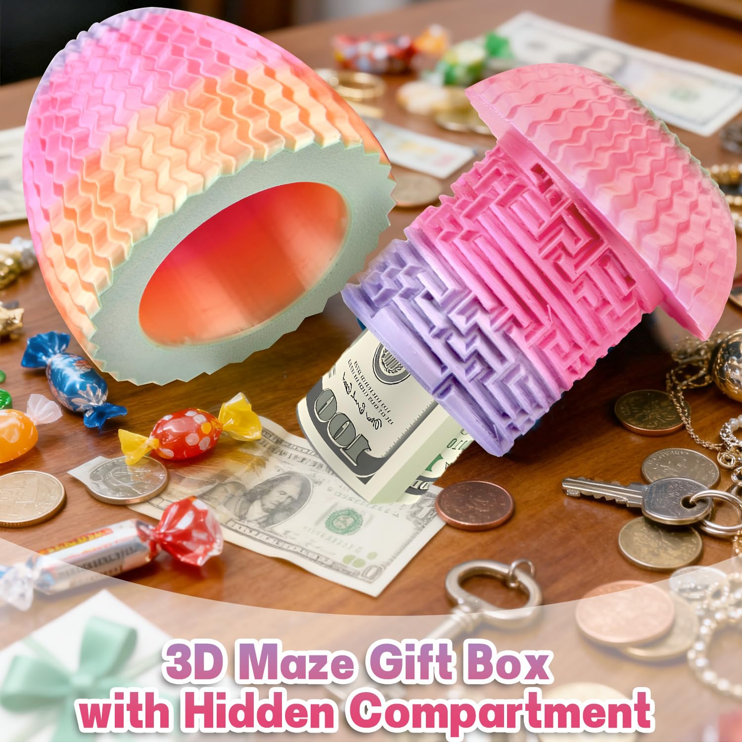 Mystery Egg Puzzle Box Easter Gifts, Mystery Box Easter Eggs Decorations for Cash, 3D Money Puzzle Box Annoying Gift Box with Hidden Compartment for Adults & Kids, Birthdays Presents - Image 4
