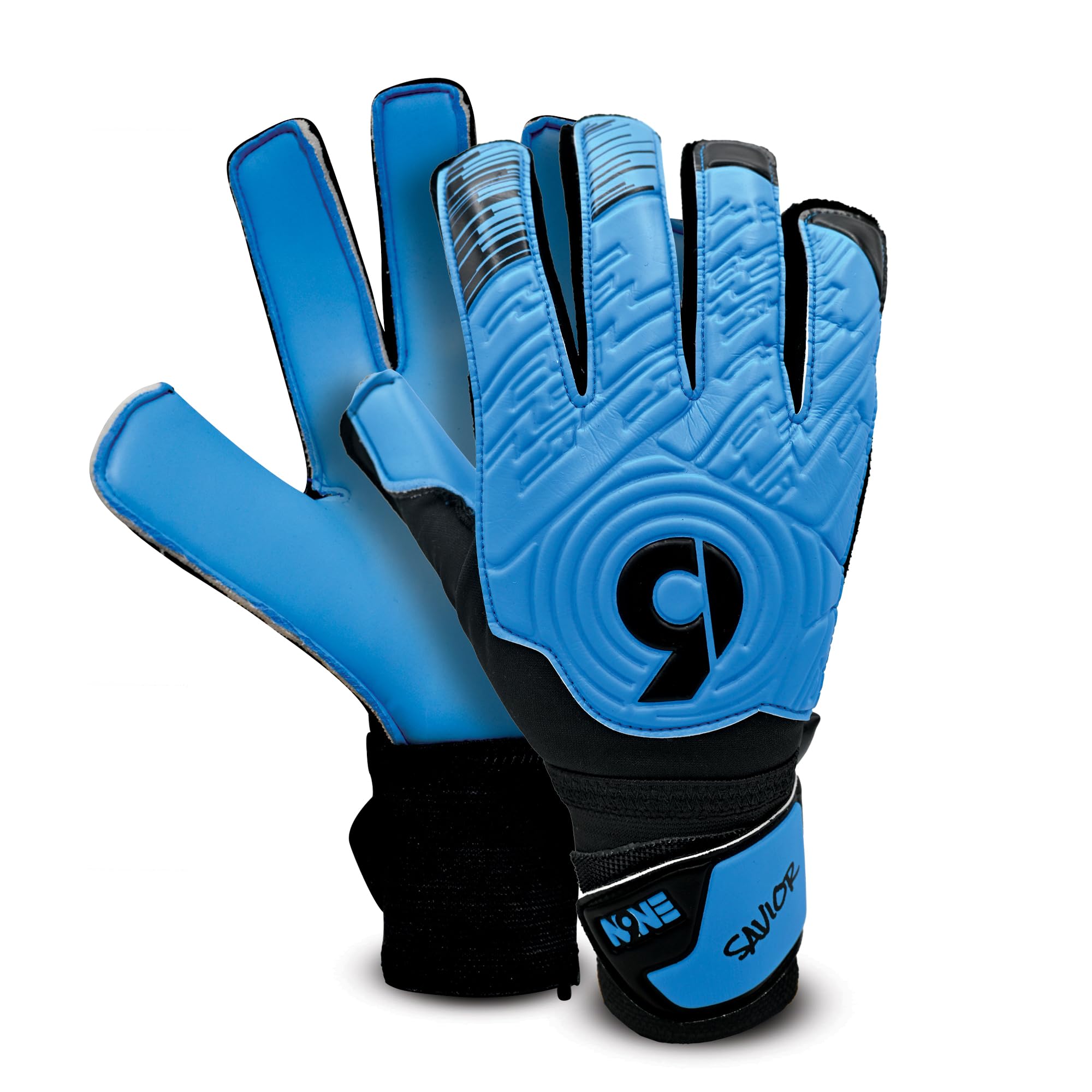 NINE Goalkeeper Gloves with Strong Grip, Extra Wrist Stability for Adult & Youth, Goalie Gloves for Kids, Men & Women with 4mm Latex Padded (Blue, 3)