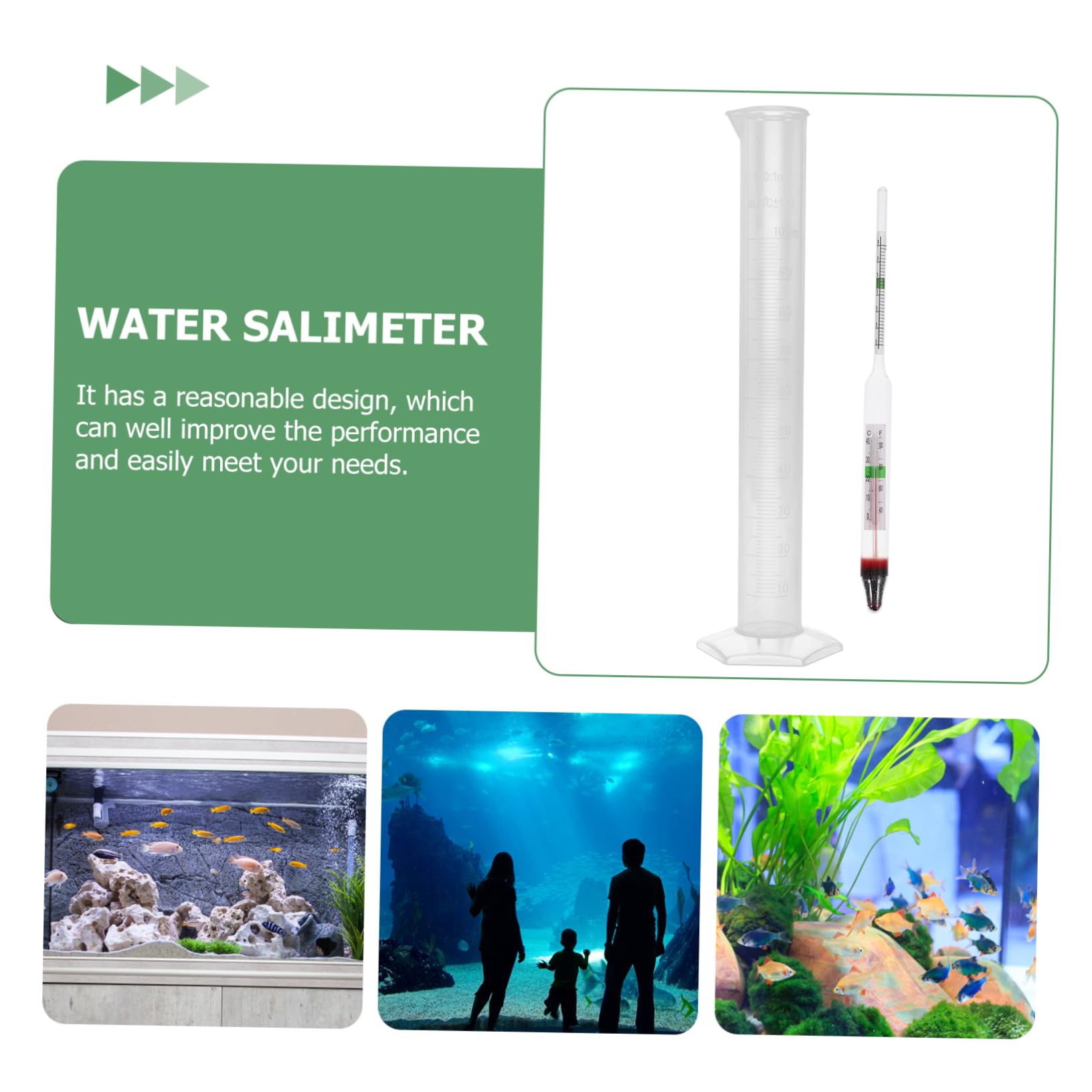 Gatuida 4sets Idrometro Da Acquario Salinometro Professionale Per Test Di Salinità Ambienti Marini Con Accessori e Misurazione Precisa e Affidabile Della Densità Salata