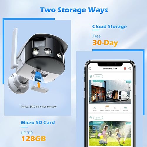 Miniatura 4 de Cámara de seguridad 2K WiFi al aire libre lente dual 180 ultra gran angular cámara de vigilancia inalámbrica HD de 4MP WiFi de 24GHz detección de