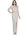 Adrianna Papell Long Sleeve Metallic Mesh Long Mother-of-the-Bride Gown - Main View