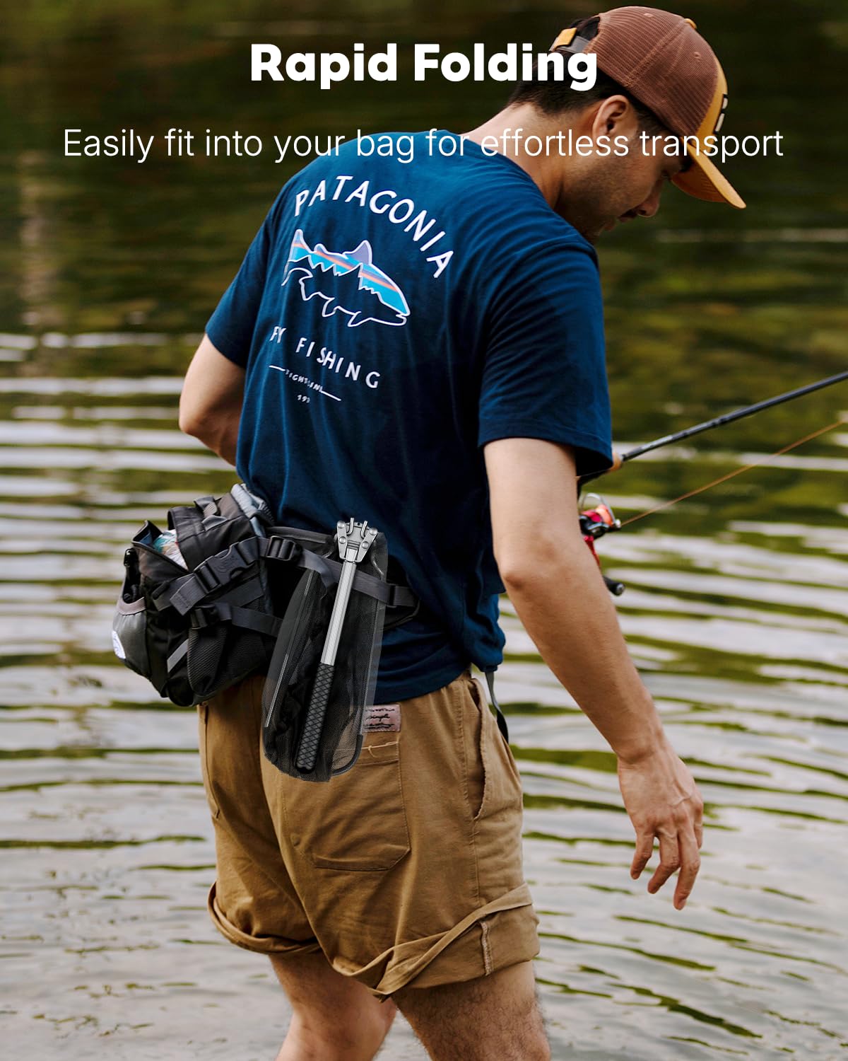 Pawfly Fishing Net, Fish Net with Collapsible Aluminum Handle and Nylon Mesh - Image 3