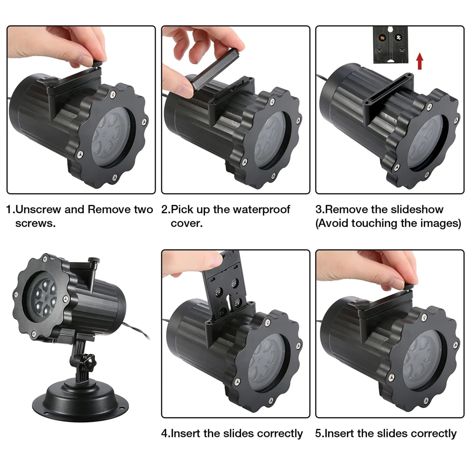 Projecteur de Noël Lumières d'extérieur, projecteur d'Halloween étanche, 16 diapositives lumineuses HD avec minuterie de télécommande, lumières de projection LED pour les décorations de fête de Noël à