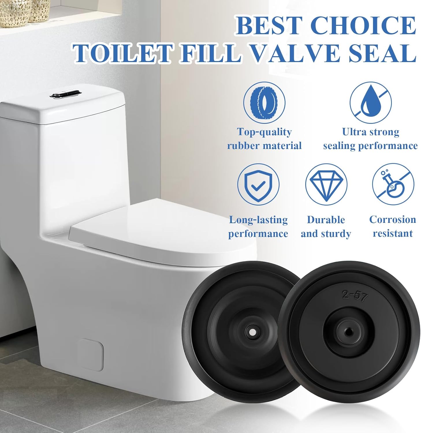 Toilet Fill Valve Seal Replacement Part Compatible with Fluidmaster 200,242, 400 and 747 Toilet Tank Fill Valve Parts,for Kohler 83143 (10 pack)