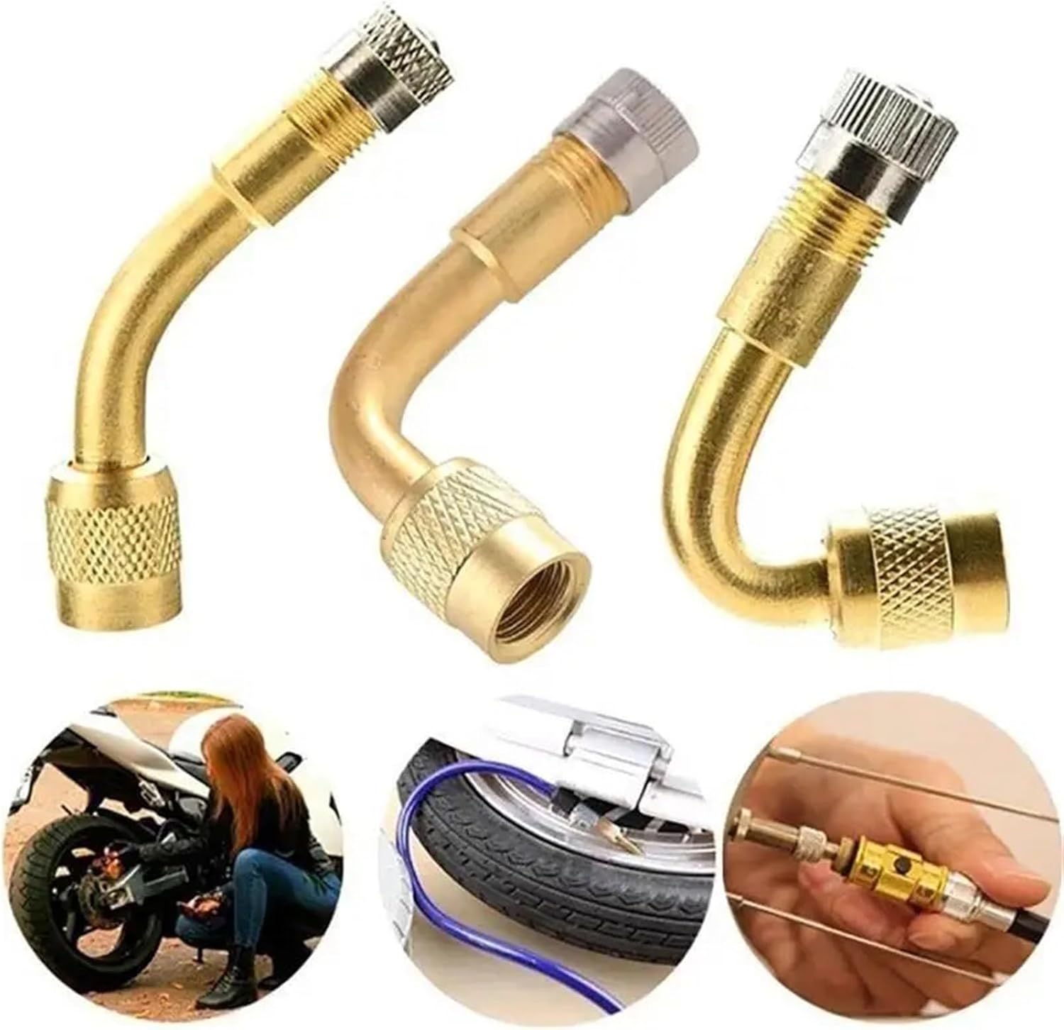 1Pc 45/90/135 Degree Air Tyre Valves for Truck Motorcycle Cycling Accessories Adapter Car Valve Extension Stem Brass(1pc silver-135)