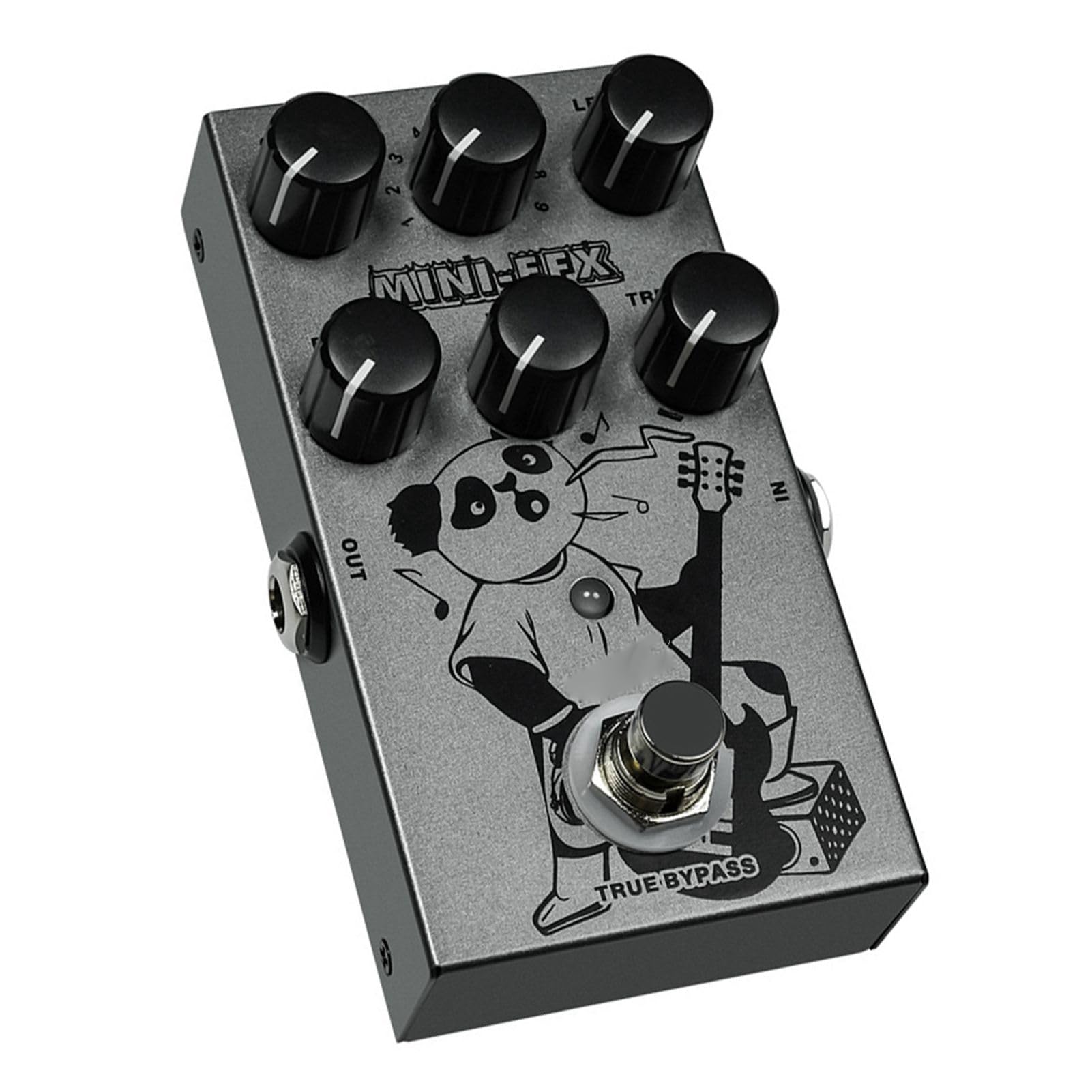Alomejor Mini Gitara z Zniekształconym Pedałem, Metalowa Konstrukcja Premium, 9 Tonów, Regulacja Korektora dla Muzyków w Ruchu, Rozmiar Metalowy