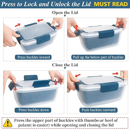 Miniatura 2 de Contenedor de almacenamiento de frutas Berry Keeper de 68 onzas para refrigerador, recipientes de alimentos frescos con coladores de drenaje