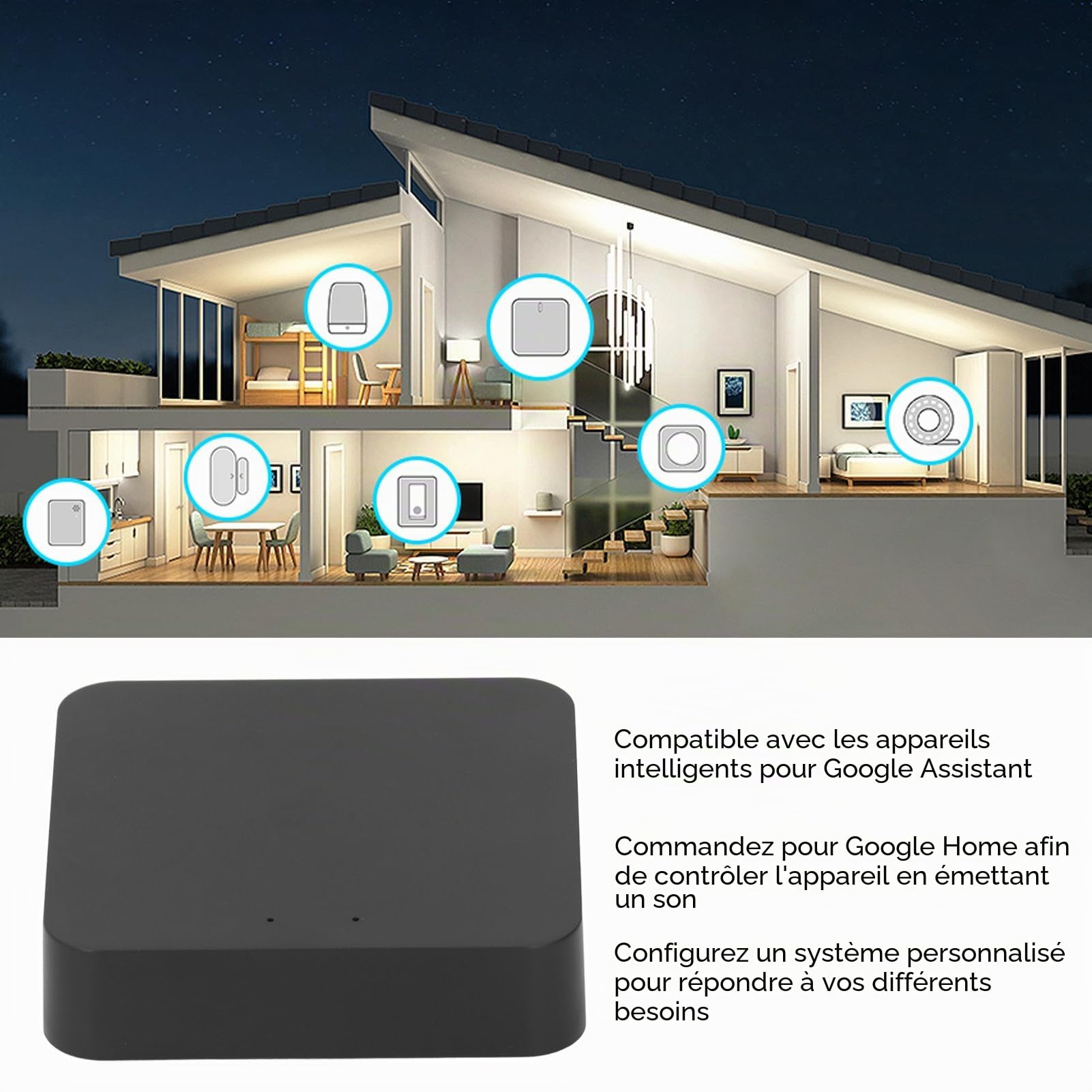 Passerelle Bluetooth Tuya, Pont WiFi Smart Home pour Appareils Intelligents Assistant, Commande Vocale, Télécommande App, Passerelle Smart Hub, Intégration Multi-réseau