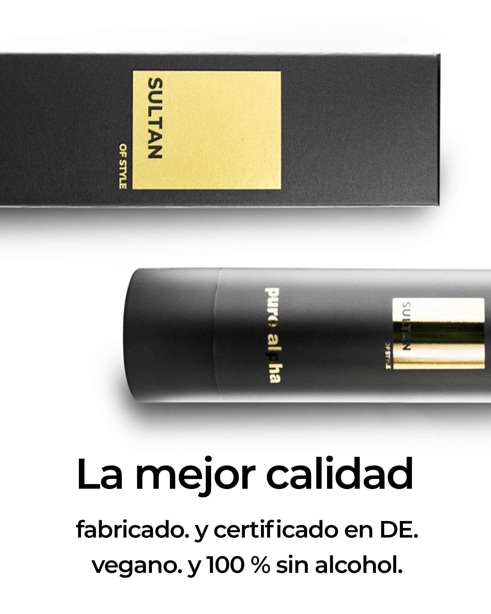 Sultan of Style Aceite de perfume Pure Alpha para hombre - Aroma especiado y fresco - 100% sin alcohol - Aceites esenciales para el cuidado personal - Regalos para hombre
