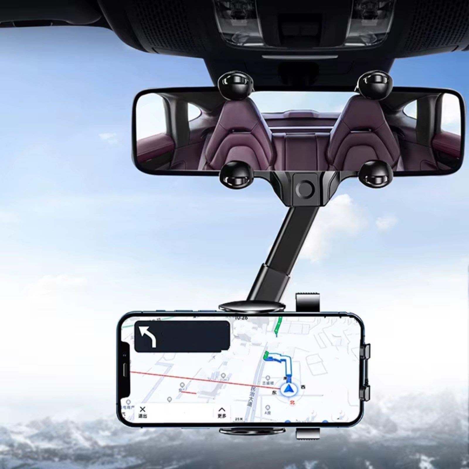 Soporte Retráctil Teléfono Espejo Retrovisor Coche