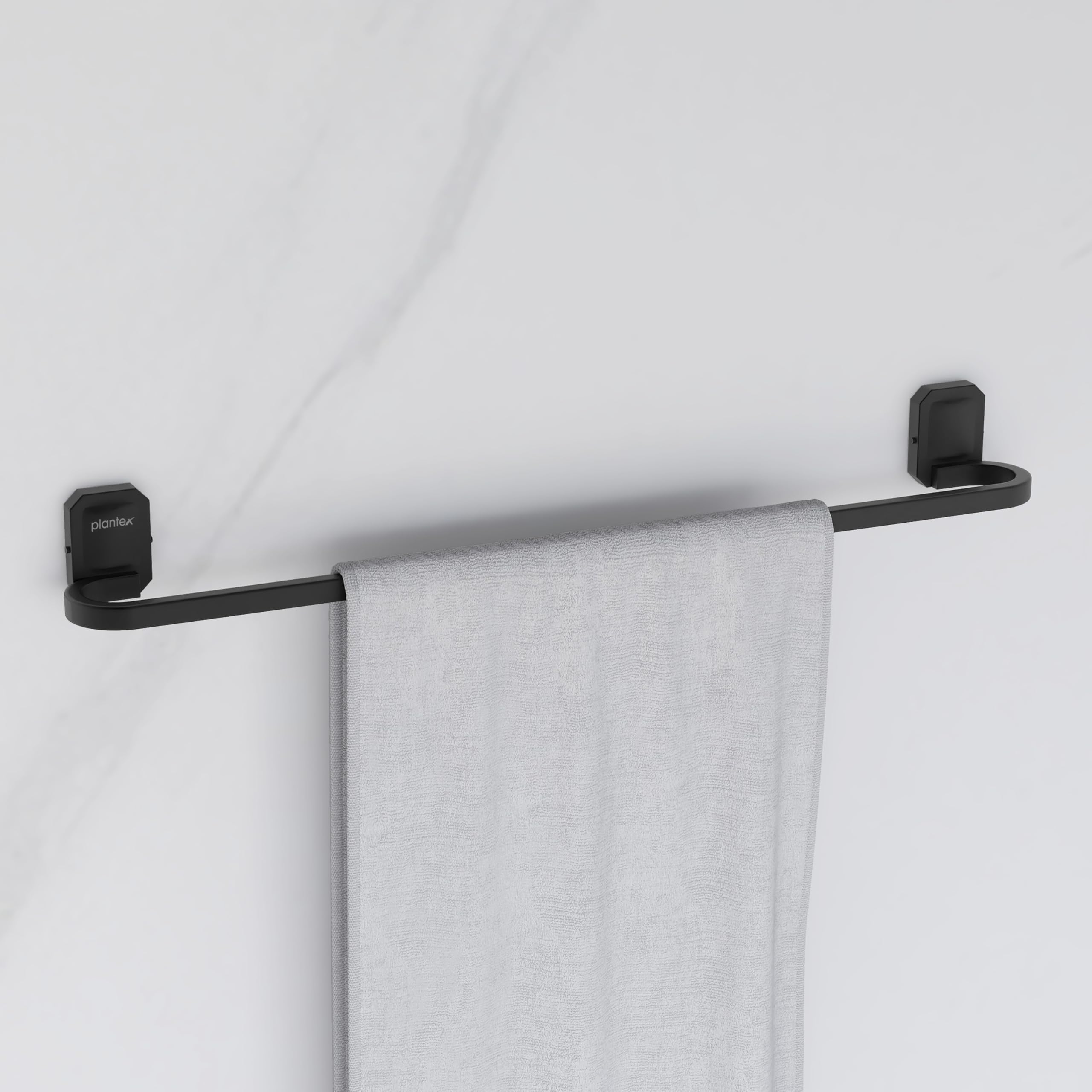 Plantex 304 Grade Stainless Steel Towel Holder in Batrhoom/Single Towel Rod/Holder for Bathroom Accessories - Cute (Black - 24 Inch)-image-34