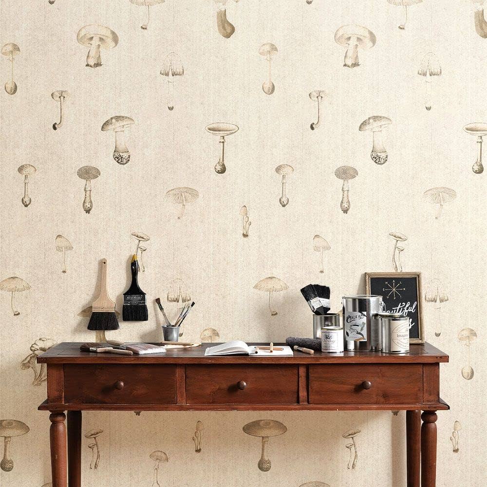 Amazon | 壁紙屋本舗 はがせる 壁紙 亜麻壁紙 アンティーク 図鑑