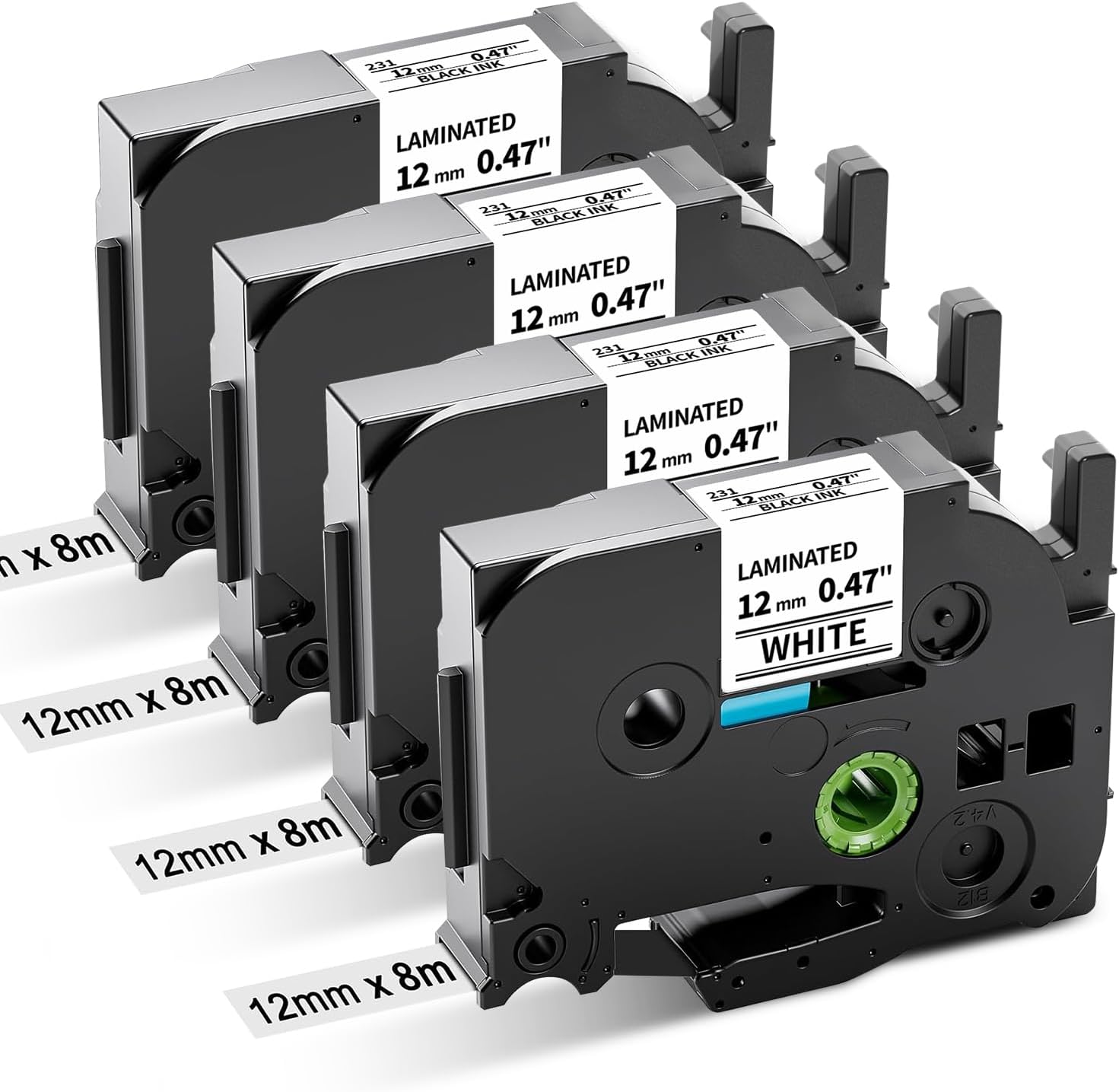 RINKLEE TZe-231 TZ-231 Nero Su Bianco Nastro Per Etichette - Foto 8