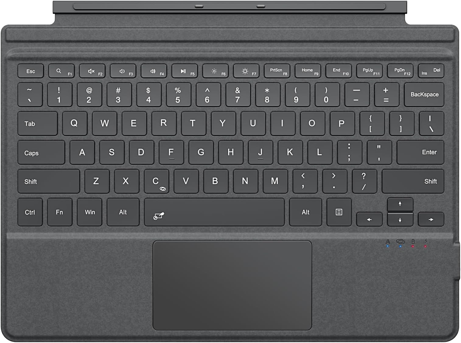 MoKo Type Cover Fits Microsoft Surface Pro 7 Plus/Pro 7 / Pro 6 / Pro 5 / Pro 4 /Pro 3, Lightweight Slim Wireless Bluetooth Keyboard with Two Button Trackpad and Built-in Rechargeable Battery, Gray