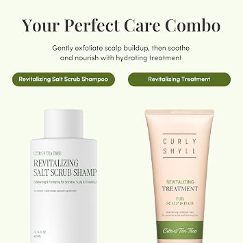 CURLYSHYLL Revitalizing Salt Scrub Shampoo | Exfoliating & Clarifying Scalp Treatment | Dual Salt Formula | Scalp Care for Thinning Hair | 300ml