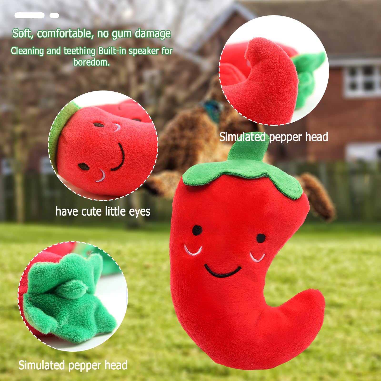 Peluche A Forma Di Peperoncino Per Cani - Antistress E Gioco Interattivo, Tessuto Resistente, Sicuro Per La Salute Dentale