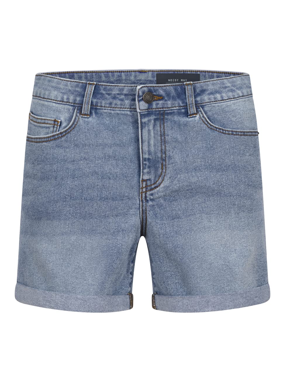 NOISY MAY Jeans Shorts Damen High Waist BeLucky 2er Pack Kurze Hose Bermuda Shorts Hotpants Sommer Basic Denim Stretch Blau Schwarz S M L XL XXL