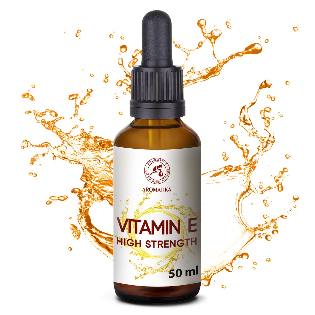 Gouttes de Vitamine E Concentrées 50ml - Naturel - Pure Haute Résistance pour les soins de la Peau - pour Visage - Lèvres - Beauté - Base Cosmétique