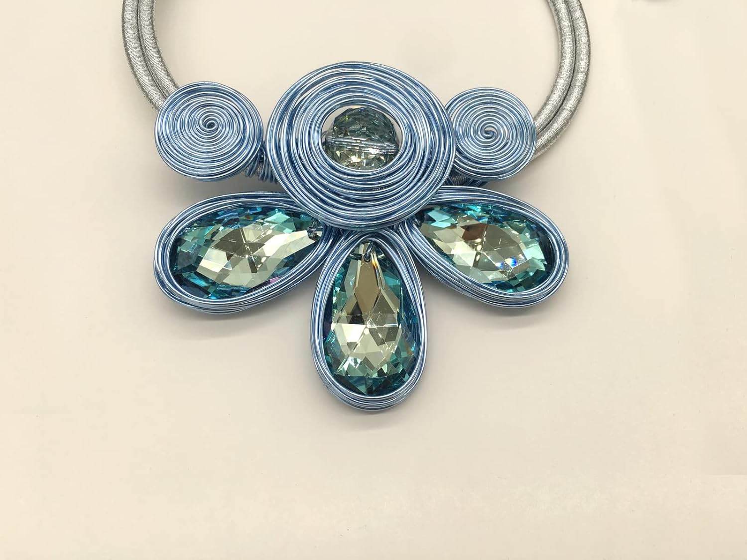 Chunky African Statement Necklace For Women Tribal Fashion Costume Jewelry Earring Sets Unique Colorful Big Rhinestone Crystal Pendent Collar Choker Bib Handmade - Image 4