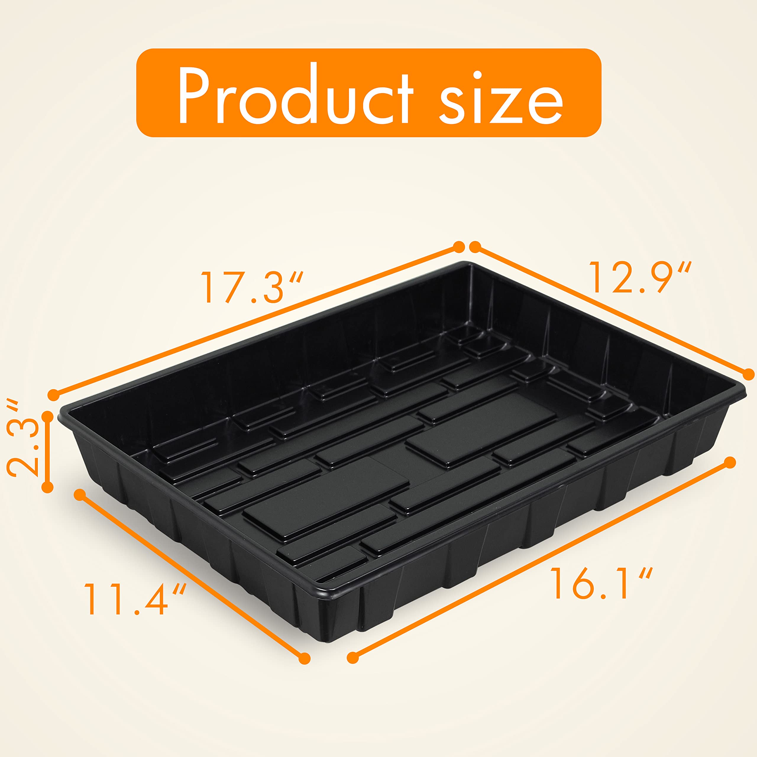 Gardzen Lot de 10 plateaux à semences, réutilisables, parfaits pour le démarrage des graines, les microgreens, le jardinage intérieur et les pépinières de plantes en serre – Pas de trous de drainage
