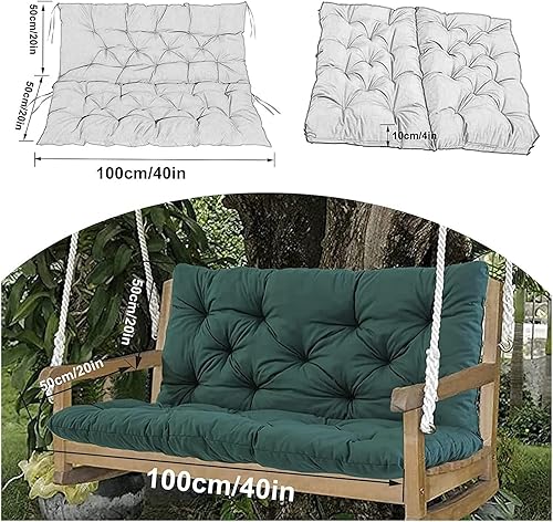 Miniatura 7 de Cojín de columpio de repuesto impermeable para porche al aire libre, cojín de banco de 2-3 plazas, cojines de repuesto lavables para banco, cojines