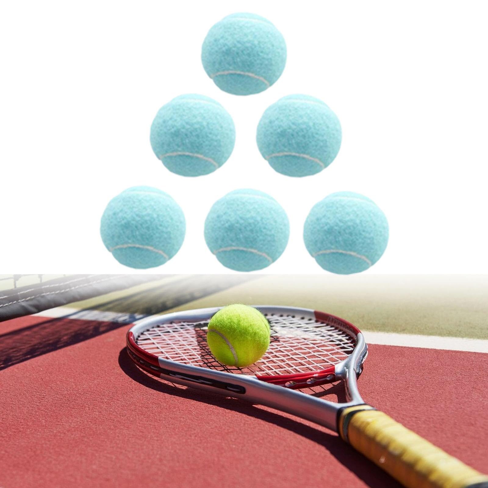 Perfeclan Balles de Tennis résistantes à l'usure, 6 pièces, balles d'entraînement Professionnelles, élastiques pour Les activités en Salle, débutants et