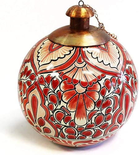 Miniatura 10 de Antorcha mexicana pintada a mano (cerámica, amarillo monocromo)