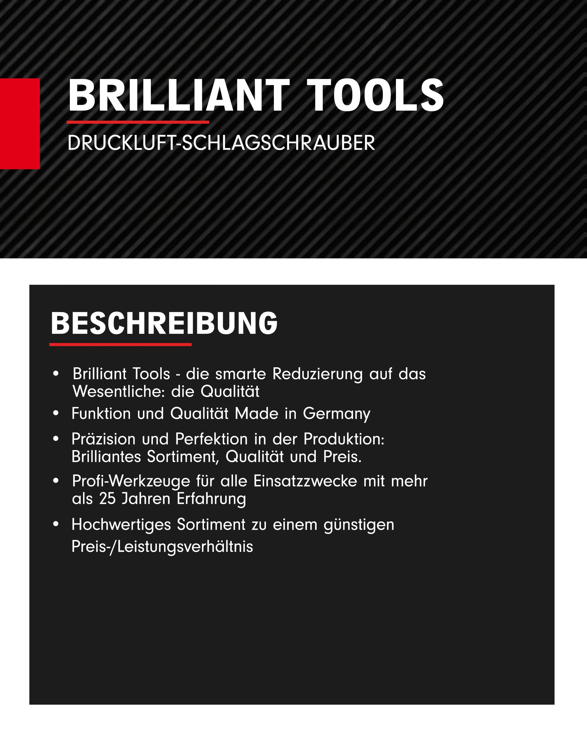 BRILLIANT TOOLS BT160100 1/2" Pneumatyczny klucz udarowy, 1.450 Nm [Powered by KS TOOLS]