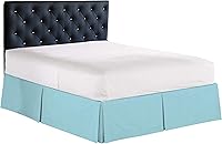 Vista 1 de Falda de cama plisada 100% algodón de 800 hilos, con volantes plisados de lujo, moderna calidad de hotel, fácil ajuste con caída a medida de 18