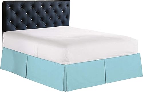 Falda de cama plisada 100% algodón de 800 hilos, con volantes plisados de lujo, moderna calidad de hotel, fácil ajuste con caída a medida de 18