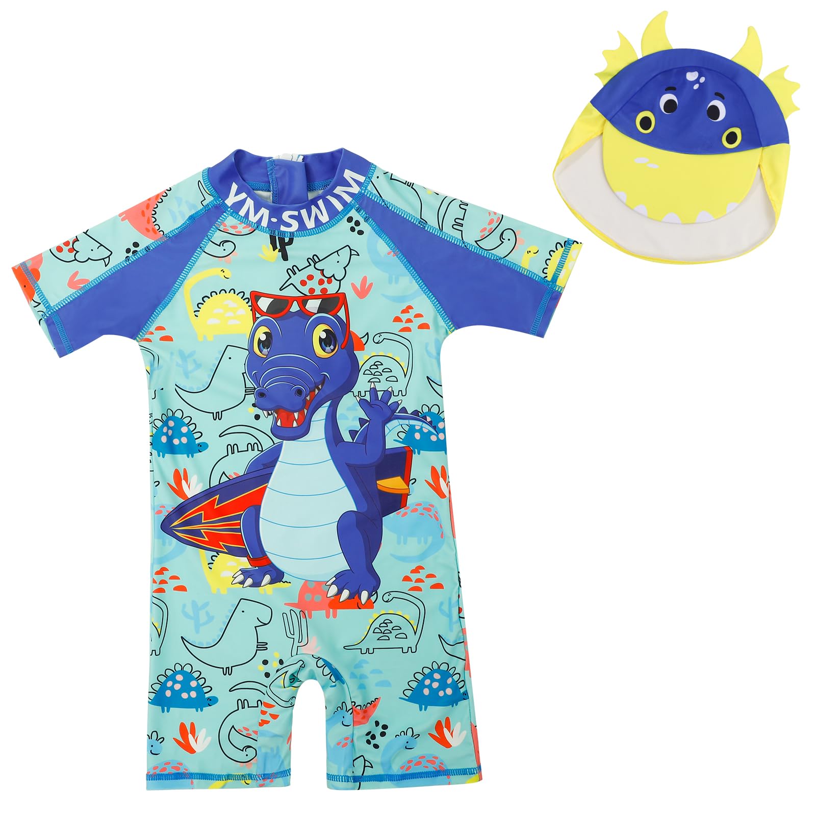 1-7 Años Traje de Baño Bebe Niño Niña Manga Larga UV Ropa de Baño con Gorro Protección Solares