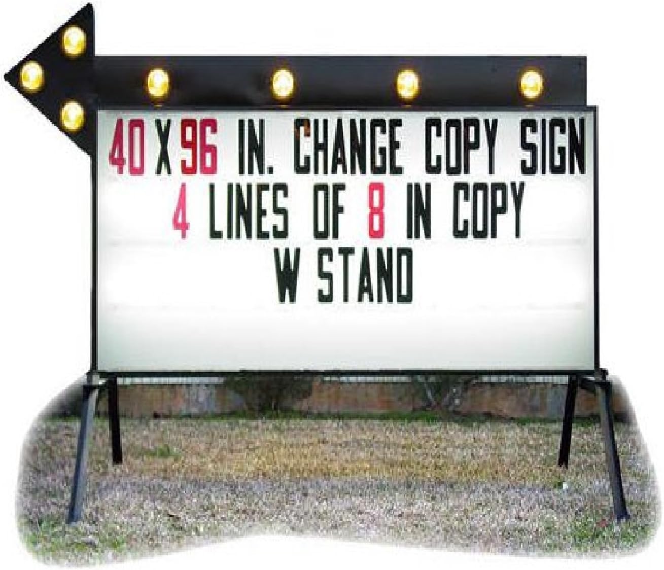 40" x 96" Portable Business Sign with Flashing Arrow