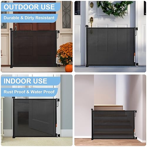 Miniatura 7 de probebi - Puerta retráctil para bebé, puerta retráctil para perros para bebés y mascotas de 34 pulgadas de alto que se extiende hasta 72 pulgadas de