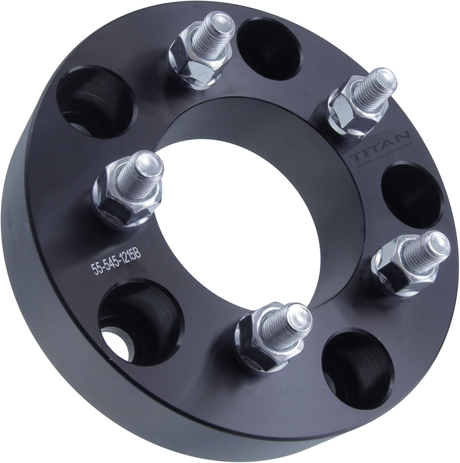 1" 5x5 to 5x4.5 Wheel Adapters - Change Bolt Pattern, Convert 5x127 to 5x114.3-1 Inch (25mm), 1/2x20 Studs - Pair of 2 - Black