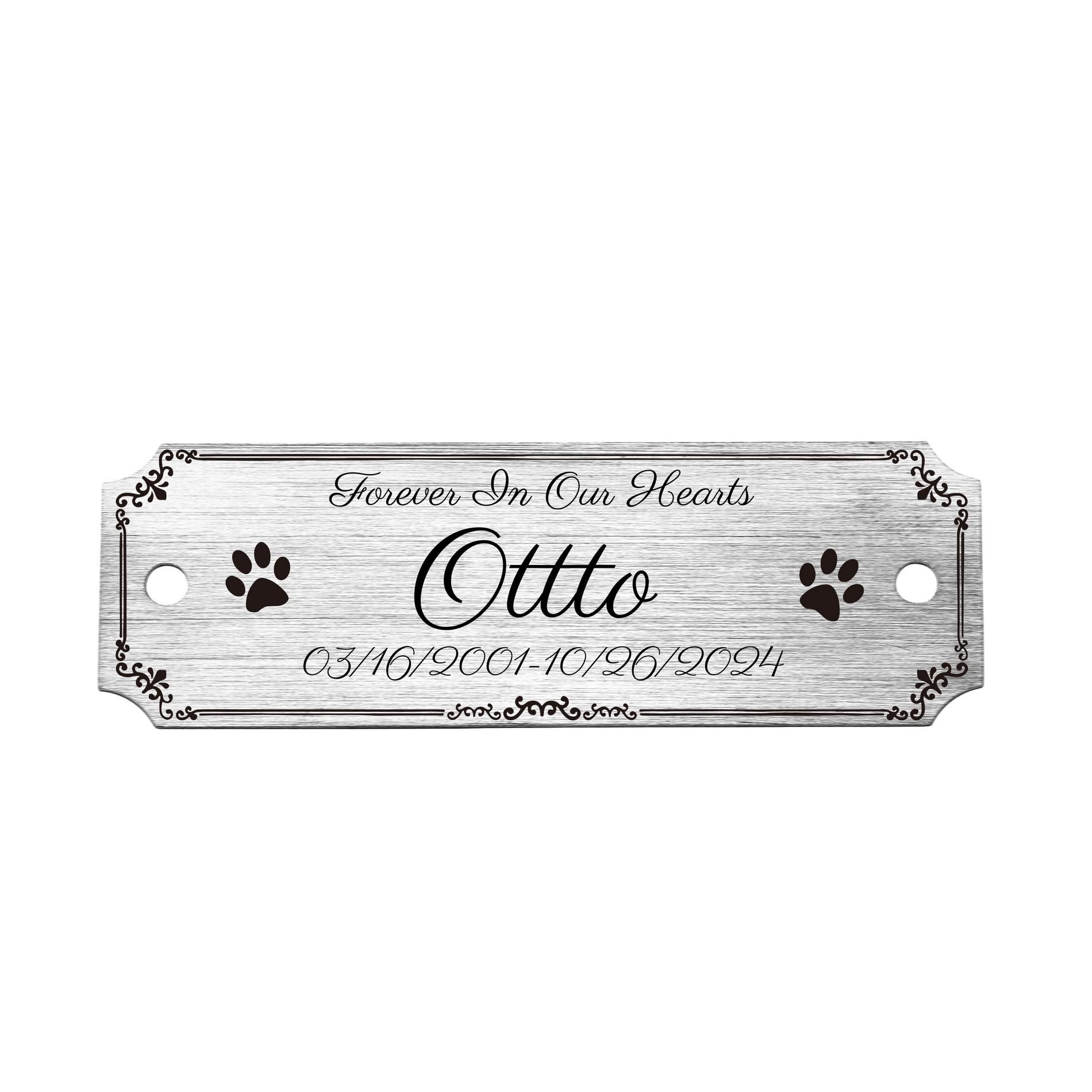 OTXIXTO Plaques Personalized Engraved Name Plates for Office Desks Door Wall Trophy Custom Metal Plate with Screws (Silver, Notched Corner, 3" x 1")