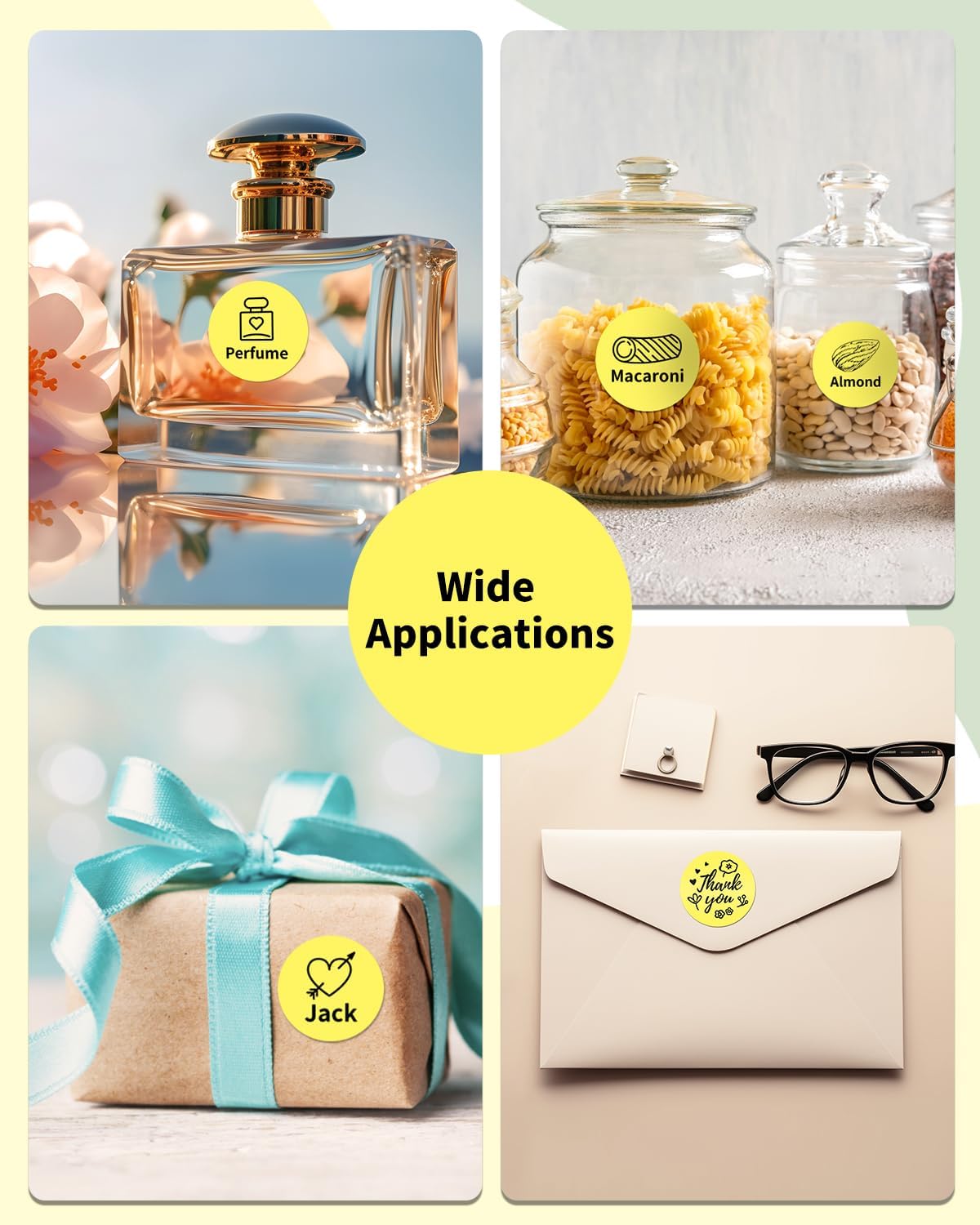 Phomemo Thermal Sticker Label for M110/M100/M220/M250/M108 Label Printer, 1.96" x 1.96"(50x50 mm), Black on Yellow, 140 Labels/Roll, for Barcode/Address/Mailing/Logo/Business/Home Tag - Image 6