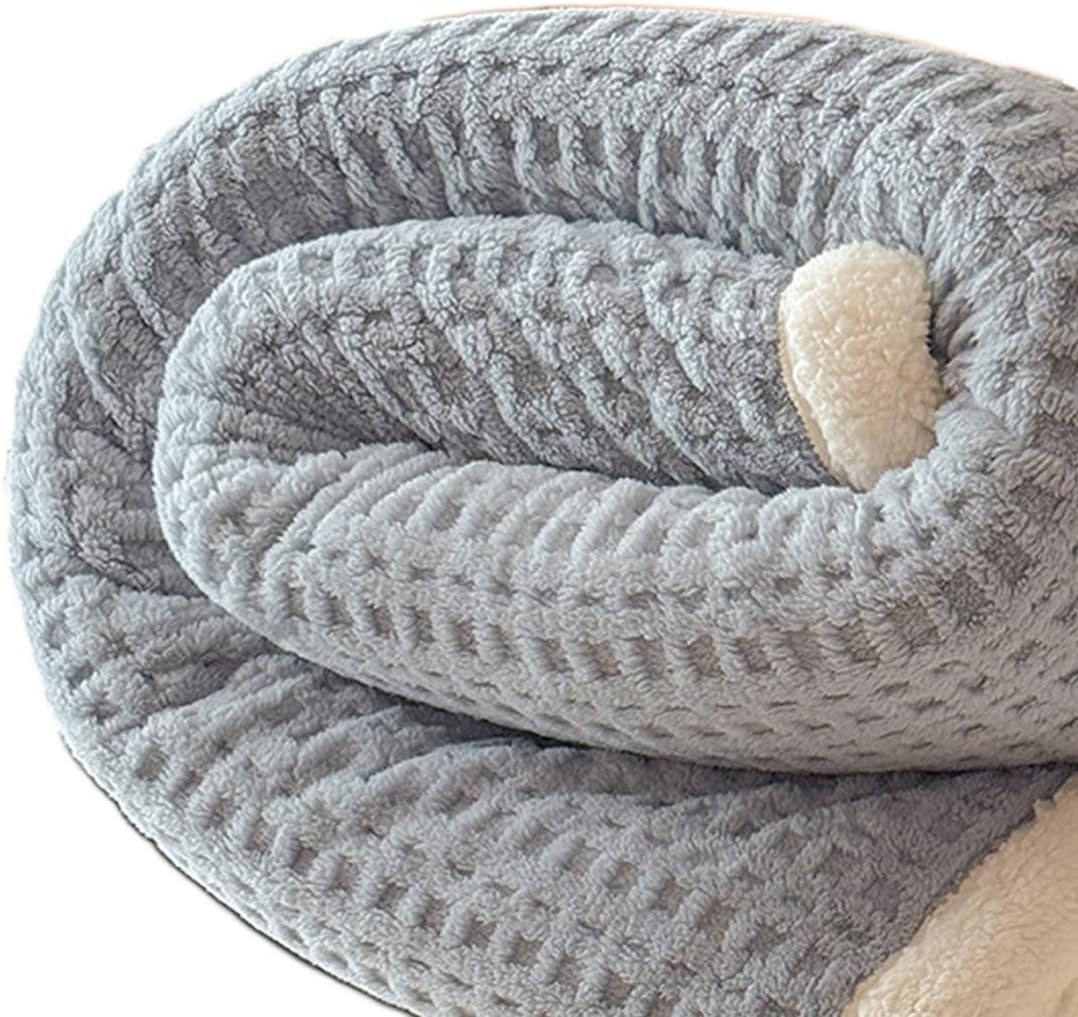 Throw Blanket for Couch, Checkered Fleece Blankets Gifts for Women Men Girls, Cute Soft Cozy Throw for Sofa Bedroom Living Room Home Decor Travel, Car, Pet-Friendly(Light Grey,5.9'x6.5')