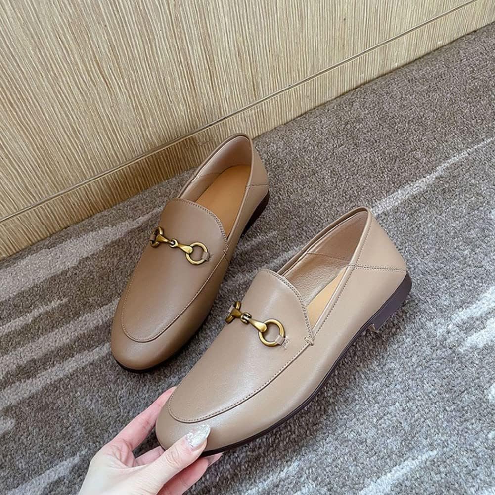 Divanne Loafers for Women, Womens Loafer Flats Gold Chain Penny Loafers Slip On Fur Loafer Mules - Image 3