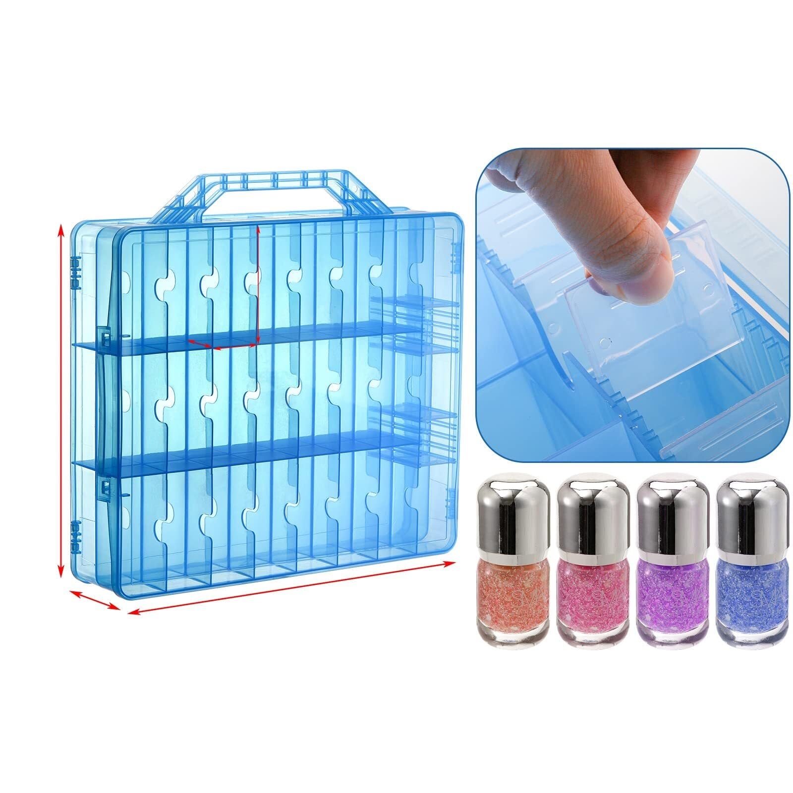 Organizzatore Smalti Scatola Portaoggetti Portatile Trasparente for Smalto for Strumenti Porta Smalti per Unghie(Transparent)
