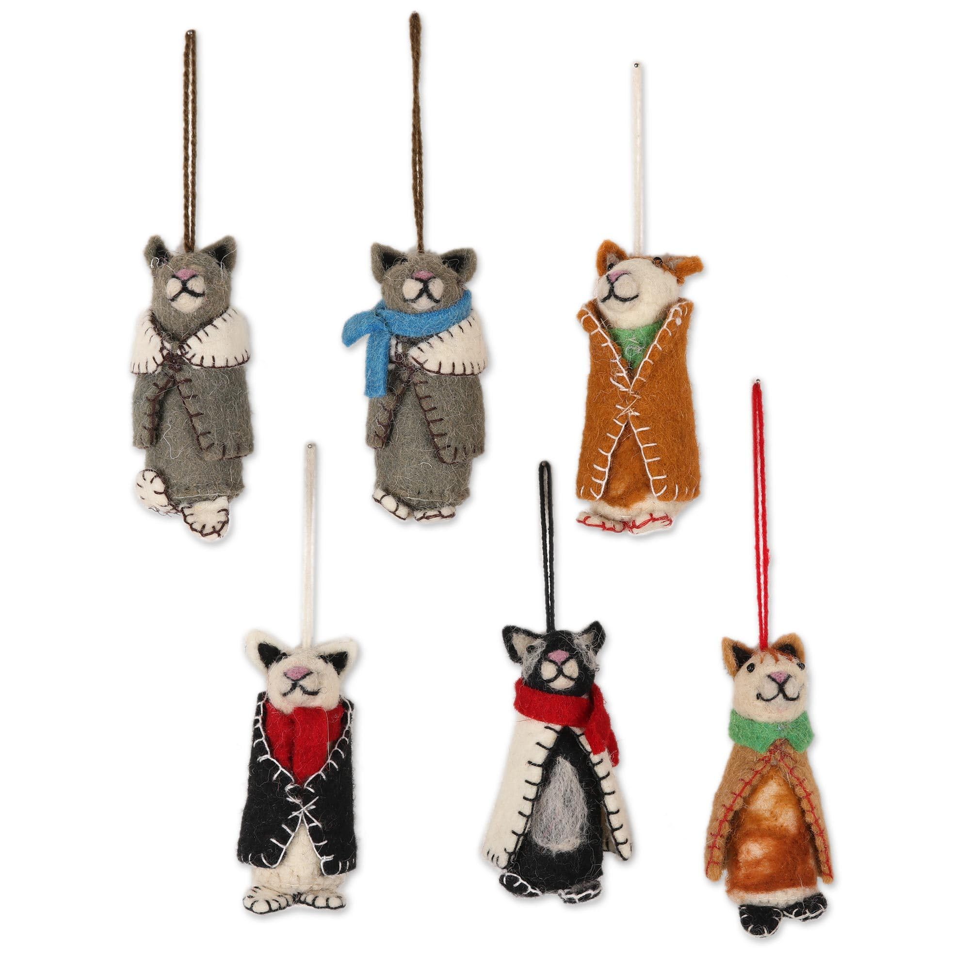 Laine NOVICA lot de 6 Cozy Chatons idée cadeau idéale pour amoureux des chats